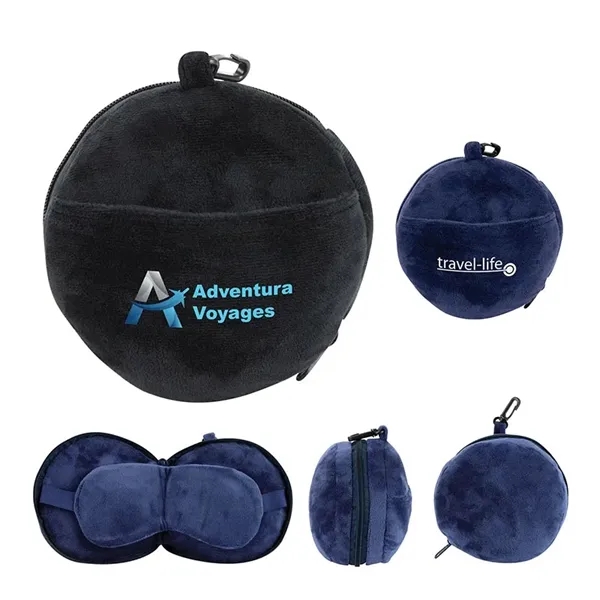Journey Neck Pillow With Built-In Sleep Mask... from ASI 67866 Logomark/Valumark