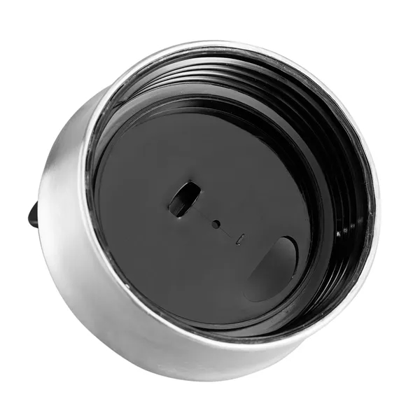 18oz double wall stainless steel tumbler with flip-top lid, designed for... from ASI 64845 Kin Image Inc / Himmers International Inc. DBA Kin Image Inc