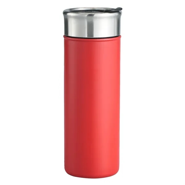 18oz double wall stainless steel tumbler with flip-top lid, designed for... from ASI 64845 Kin Image Inc / Himmers International Inc. DBA Kin Image Inc