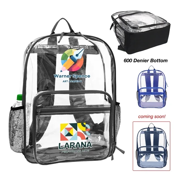 13"W x 18"H x 5"G Clear PVC backpack with a main... from ASI 37980 Bagworld