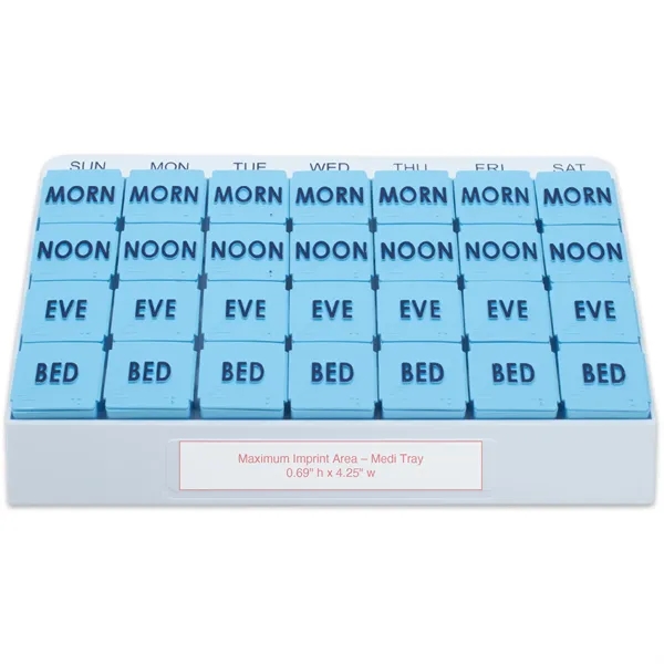 Pill organizer that is separated into multiple compartments.... from ASI 73823 Compass Health Brands dba Newday Medical Corporation / Newday Medical