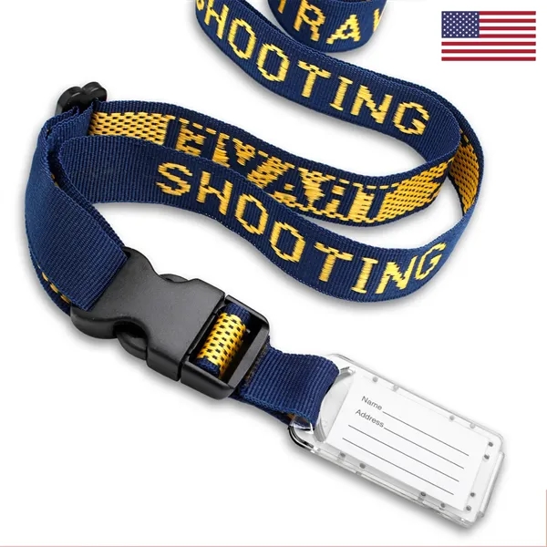 Adjustable polypropylene luggage strap with side release buckle and ID tag;... from ASI 92980 WOV-IN® / Universal Strap/Wov-In Line