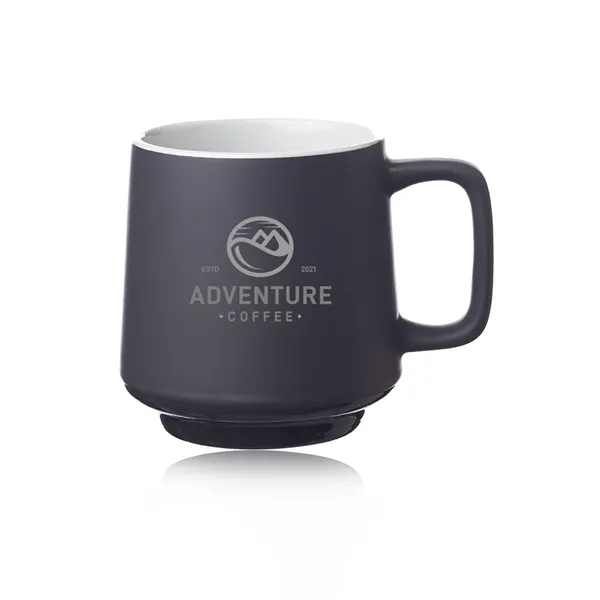 15 oz. ceramic mug with stackable design and matte grey finish.... from ASI 39552 BEL Promo