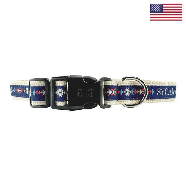 Natural cotton pet collar with three size options and your choice... from ASI 92980 WOV-IN® / Universal Strap/Wov-In Line Promopet
