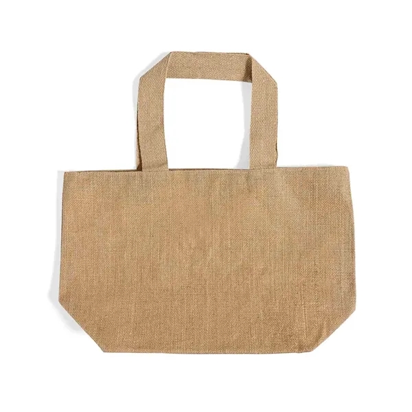 Durable jute tote with cotton handles and water-resistant lining. Perfect for... from ASI 67557 LimeLight Ent / Limelight USA