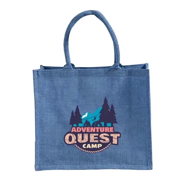 Durable jute tote with cotton handles and laminated interior. Great for... from ASI 67557 LimeLight Ent / Limelight USA