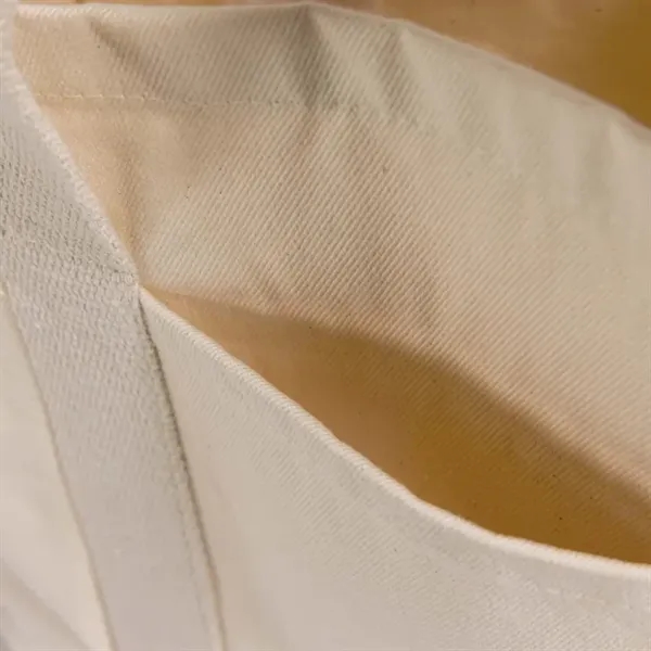 Durable 10 oz. cotton twill tote with contrast bottom, exterior pocket,... from ASI 67557 LimeLight Ent / Limelight USA