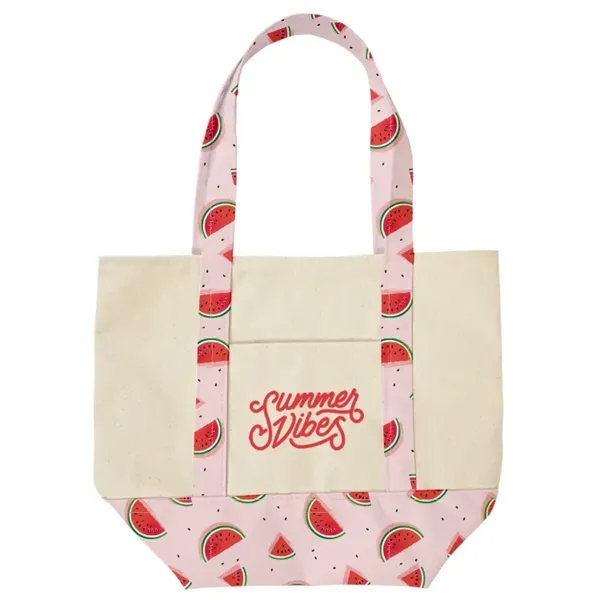 Mini canvas tote with full-color sublimated handles and bottom. Made in... from ASI 67557 LimeLight Ent / Limelight USA