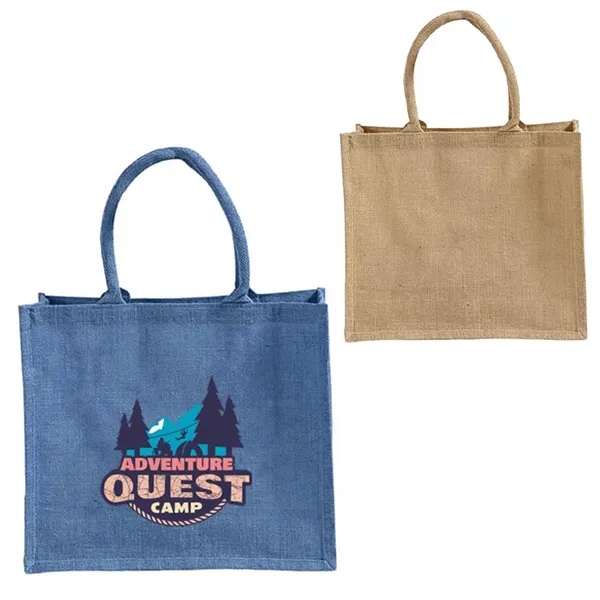 Durable jute tote with cotton handles and laminated interior. Great for... from ASI 67557 LimeLight Ent / Limelight USA