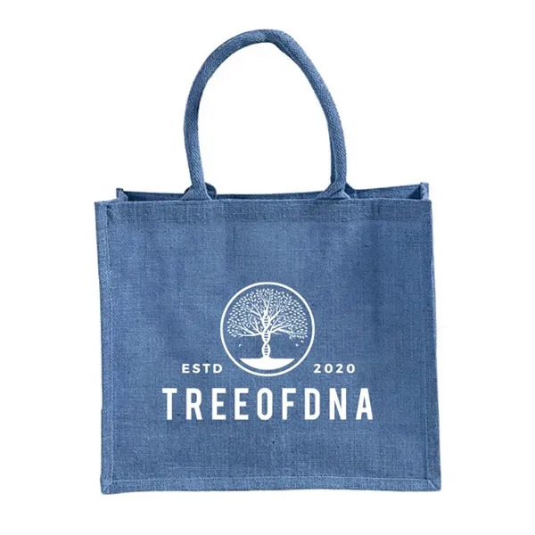 Durable jute tote with cotton handles and laminated interior. Great for... from ASI 67557 LimeLight Ent / Limelight USA