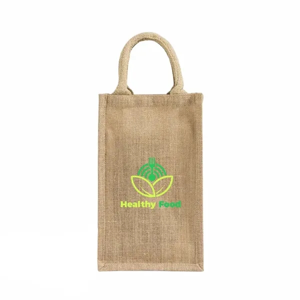 Durable 4-bottle jute tote with dividers and moisture-resistant lining. Great for... from ASI 67557 LimeLight Ent / Limelight USA
