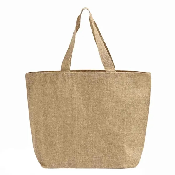 Eco jute tote with cotton handles and laminated interior. Great for... from ASI 67557 LimeLight Ent / Limelight USA