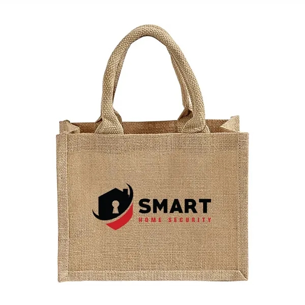 Eco jute tote with cotton handles and gussets. Ideal for weddings,... from ASI 67557 LimeLight Ent / Limelight USA