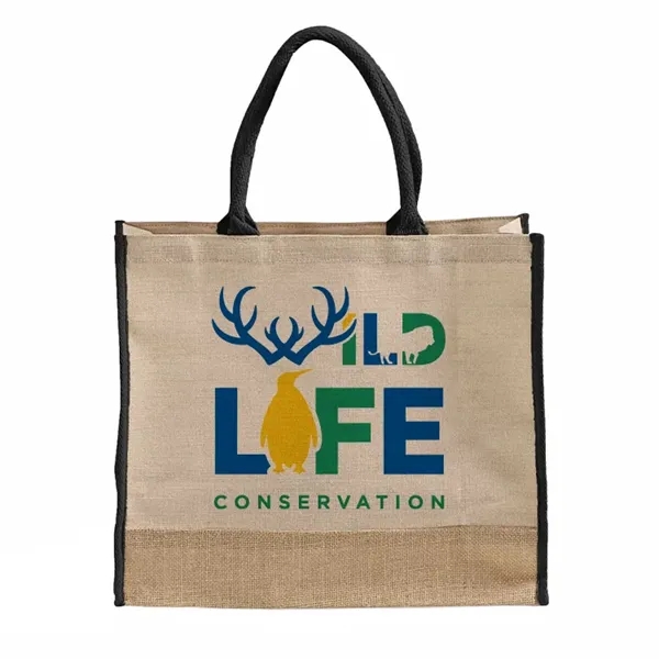 Durable jute tote with rope handles and gussets. Great for shopping,... from ASI 67557 LimeLight Ent / Limelight USA