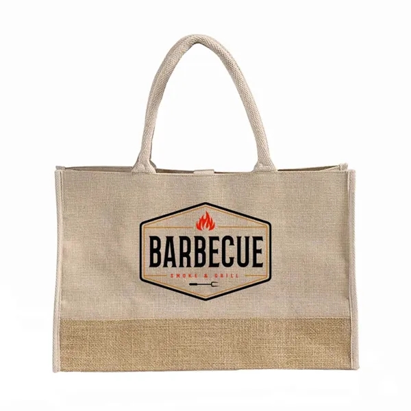 Two-tone JUCO tote with rope handles and closure straps. Great for... from ASI 67557 LimeLight Ent / Limelight USA