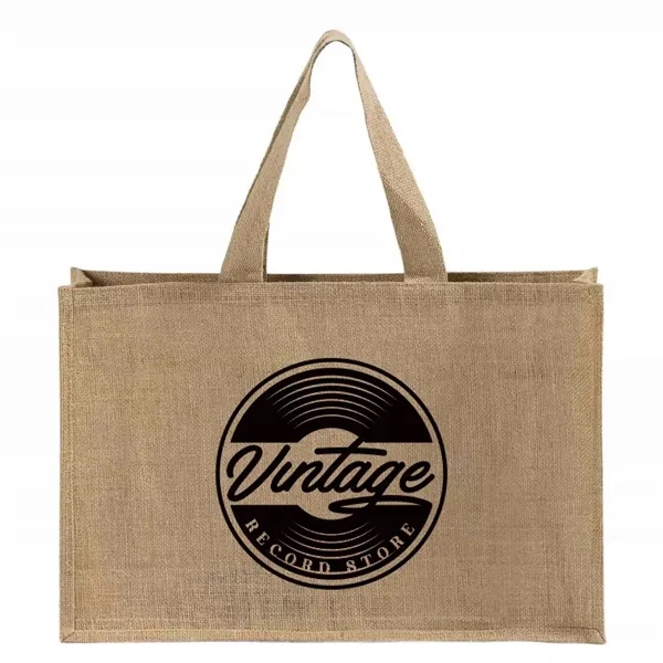 Durable jute tote with shoulder handles and laminated interior. Great for... from ASI 67557 LimeLight Ent / Limelight USA