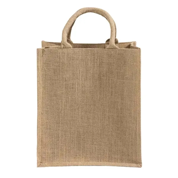 Eco-friendly jute tote with dividers and laminated interior-ideal for gifting, events,... from ASI 67557 LimeLight Ent / Limelight USA
