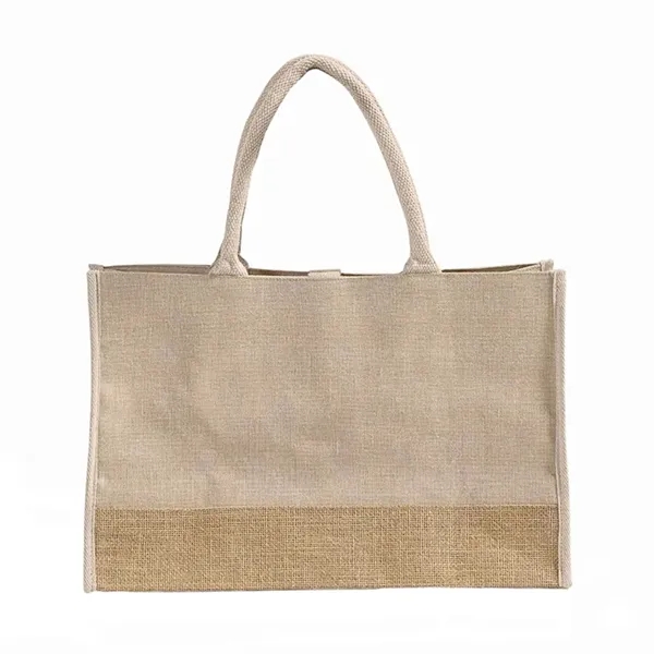 Two-tone JUCO tote with rope handles and closure straps. Great for... from ASI 67557 LimeLight Ent / Limelight USA