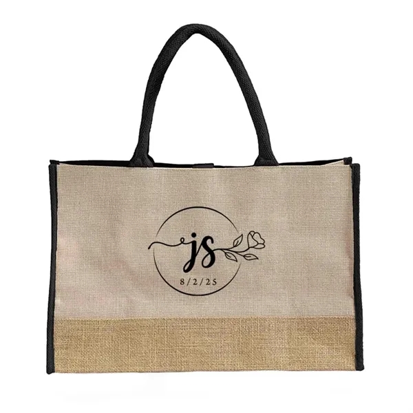Two-tone JUCO tote with rope handles and closure straps. Great for... from ASI 67557 LimeLight Ent / Limelight USA