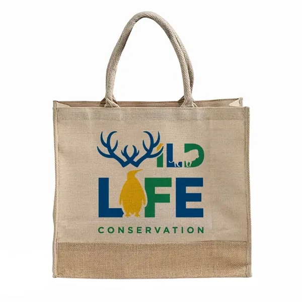 Durable jute tote with rope handles and gussets. Great for shopping,... from ASI 67557 LimeLight Ent / Limelight USA