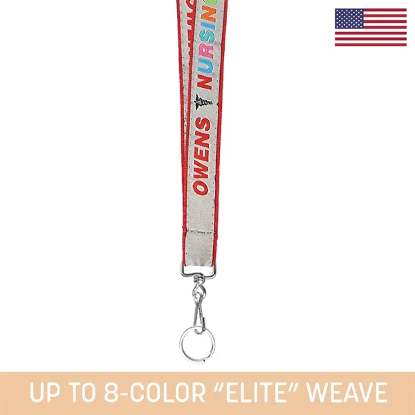 Durable 3/4" woven lanyard with custom colors and multiple hardware options.... from ASI 92980 WOV-IN® / Universal Strap/Wov-In Line