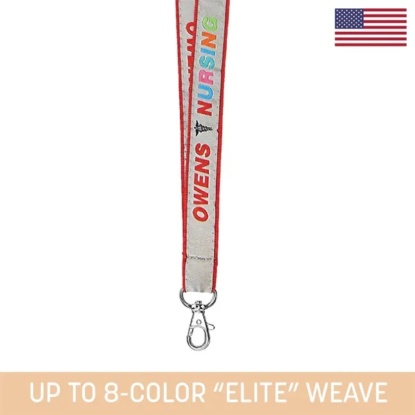 Durable 3/4" woven lanyard with custom colors and multiple hardware options.... from ASI 92980 WOV-IN® / Universal Strap/Wov-In Line