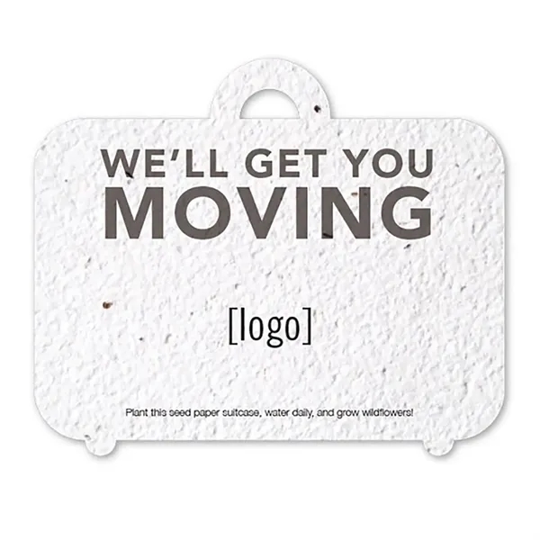 Seed Paper Shape Card, Suitcase... from ASI 40646 Bloomin Promotions / Bloomin' Promotions™