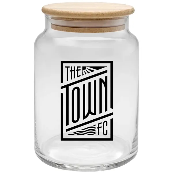 26 oz. Etched Apothecary Jar with Bamboo Lid... from ASI 71920 Moderne Glass Company Inc