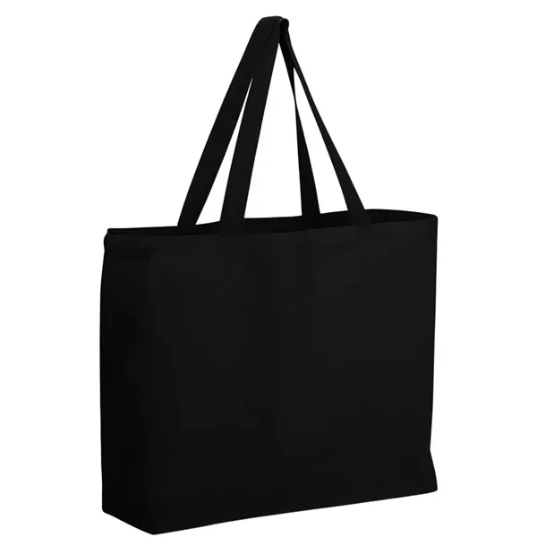 Large natural canvas tote with 5" bottom gusset for extra capacity.... from ASI 67075 Leprechaun Promotions, LLC