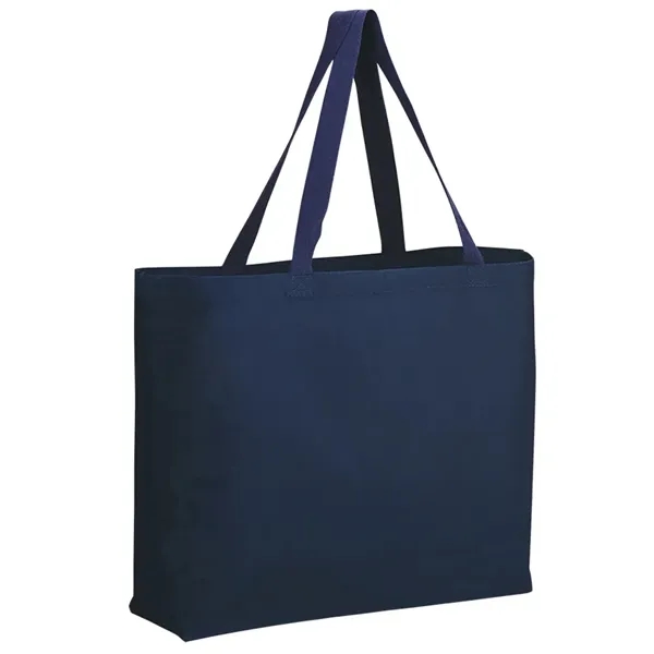 Large natural canvas tote with 5" bottom gusset for extra capacity.... from ASI 67075 Leprechaun Promotions, LLC