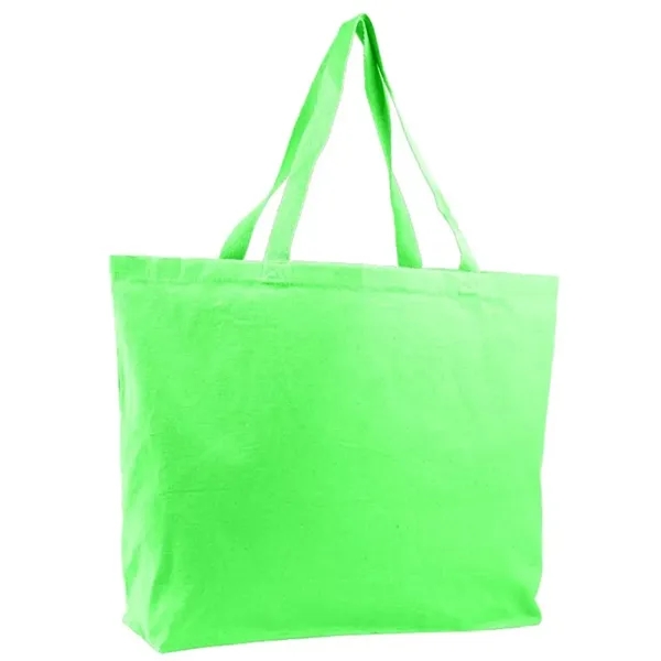 Large natural canvas tote with 5" bottom gusset for extra capacity.... from ASI 67075 Leprechaun Promotions, LLC
