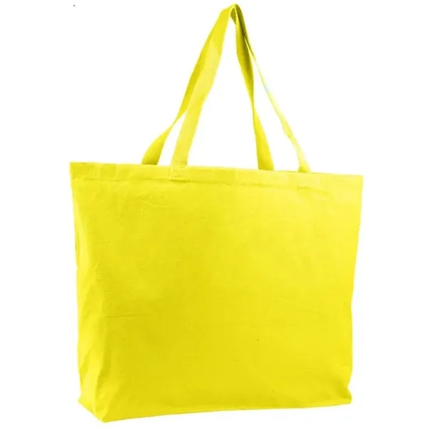Large natural canvas tote with 5" bottom gusset for extra capacity.... from ASI 67075 Leprechaun Promotions, LLC