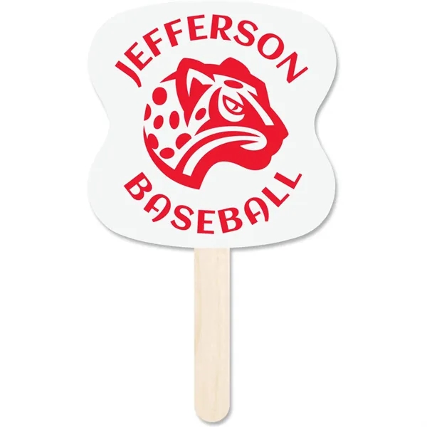 5" x 5" hand fan made of white board stock with... from ASI 54100 Fields Manufacturing Inc / TargetLine®