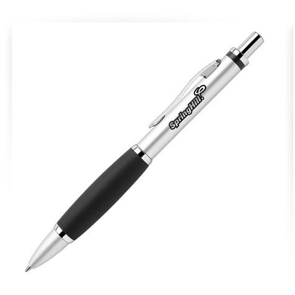 Aluminum twist-action ballpoint pen with a smooth satin finish barrel, chrome... from ASI 68190 Lungsal / Lungsal