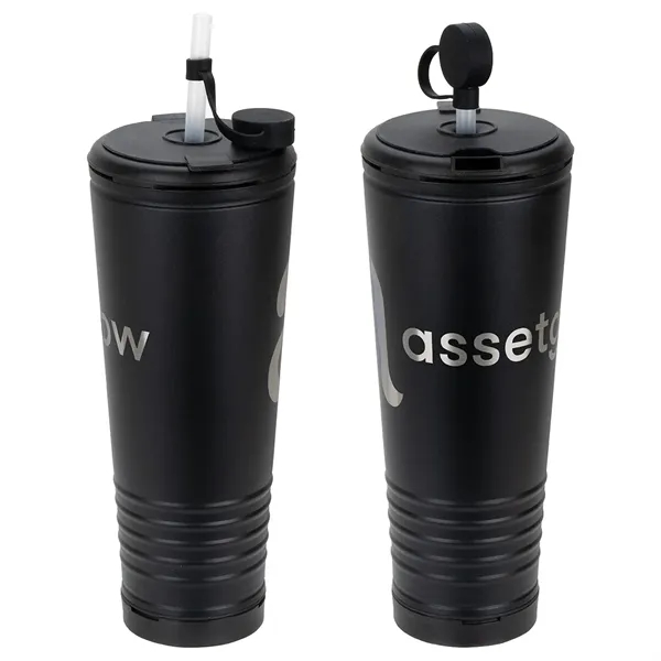 23 oz Stainless Steel/Polypropylene Tumbler with Built-In Horn... from ASI 36730 Ariel Premium Supply Inc