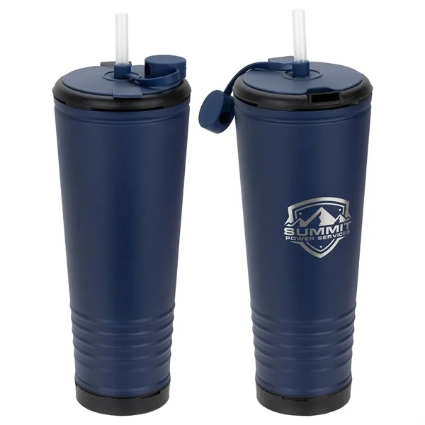 23 oz Stainless Steel/Polypropylene Tumbler with Built-In Horn... from ASI 36730 Ariel Premium Supply Inc