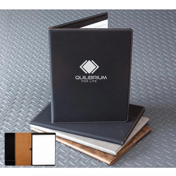 Leatherette portfolio with 9" x 12" writing pad and business card... from ASI 99030 Zipline / Zipline®
