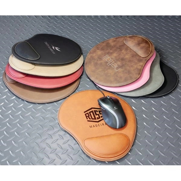 Leatherette mouse pad with wrist rest and laser engraved decoration.... from ASI 99030 Zipline / Zipline®