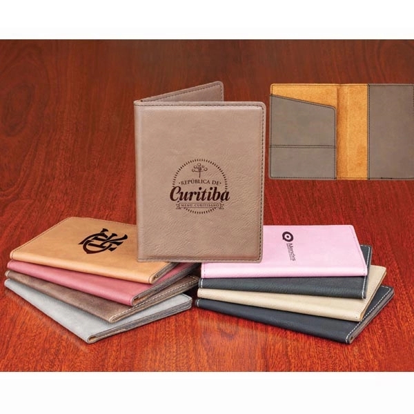 Leatherette passport holder with laser engraved decoration.... from ASI 99030 Zipline / Zipline®