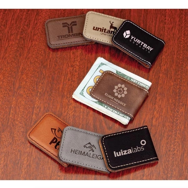 Money clip made of leatherette material that's water-resistant and easy to... from ASI 99030 Zipline / Zipline®