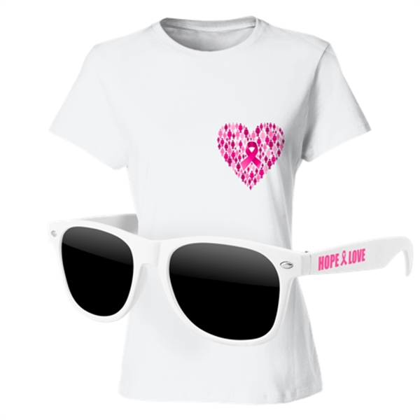 FULL-COLOR print on white 100% ringspun cotton t-shirt with 1-color temple... from ASI 57371 Eyevertising