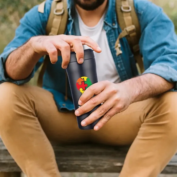 25 oz stainless steel tumbler with dual sipper and leak proof... from ASI 55583 GMG Pen