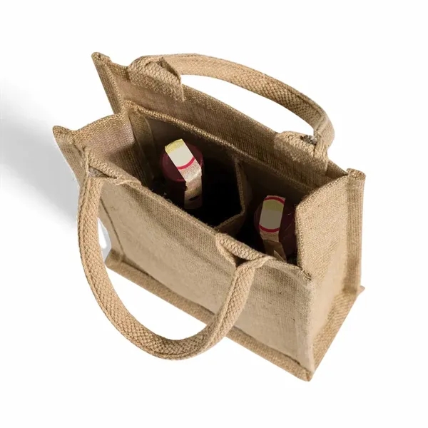 Durable jute tote with dividers and laminated lining. Perfect for wine... from ASI 67557 LimeLight Ent / Limelight USA