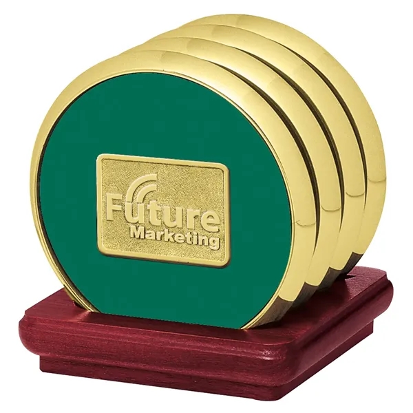 Four Coasters with Solid Cherry Stand... from ASI 40480 Koozie Group / Norwood