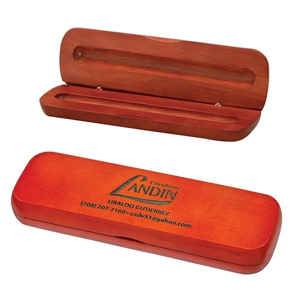 Single well gift box made of rosewood that holds a pen,... from ASI 57655 STOPNGO Line
