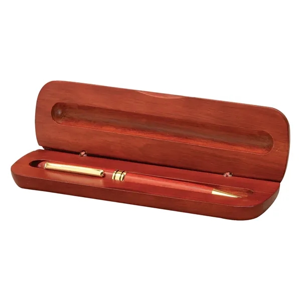 Single well gift box made of rosewood that holds a pen,... from ASI 57655 STOPNGO Line