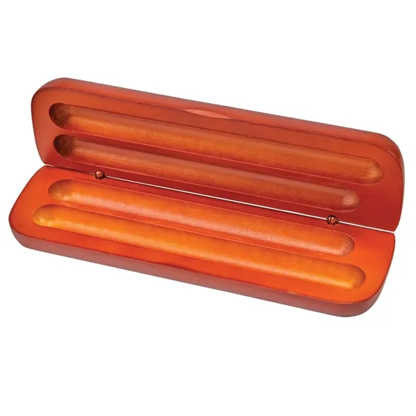 Double well gift box made of rosewood that holds two pens... from ASI 57655 STOPNGO Line
