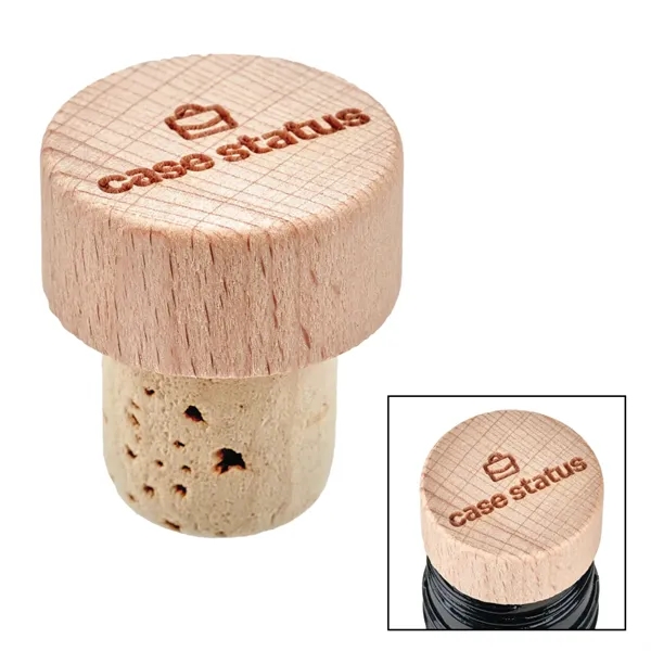 Natural beechwood wine stopper cork with airtight seal to keep wine... from ASI 57655 STOPNGO Line