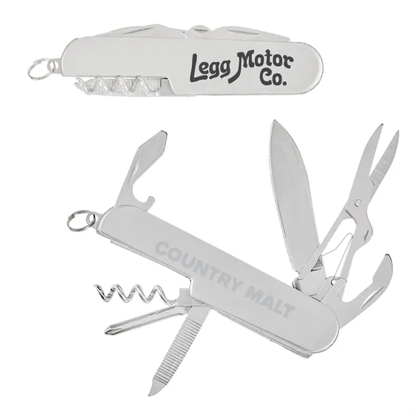 Stainless steel multi-function pocket knife with scissors, a corkscrew, 2 screwdrivers,... from ASI 57655 STOPNGO Line