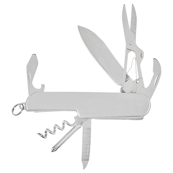 Stainless steel multi-function pocket knife with scissors, a corkscrew, 2 screwdrivers,... from ASI 57655 STOPNGO Line